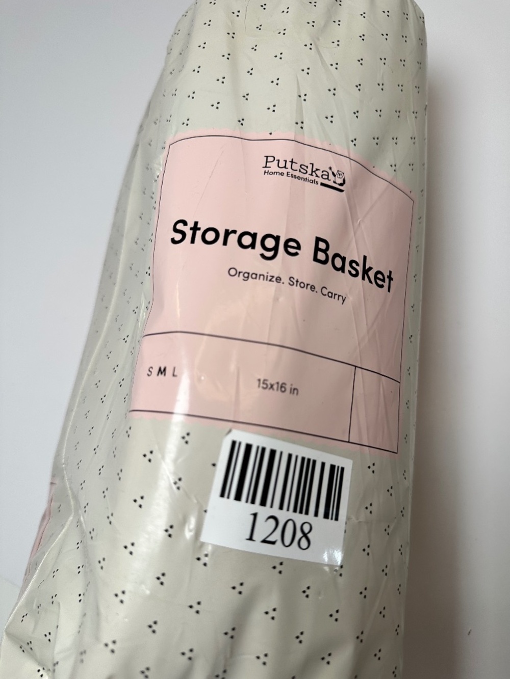 Cream Round Laundry Basket | Soft Storage Bin for Blankets, Living Room - Picture 4 of 6
